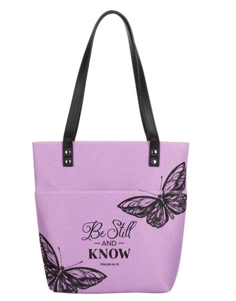 Fashion-Be Still And Know-Lavender Tote Bag