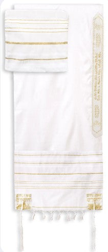 Prayer Shawl-White Acrylic w/Bag (72" x 24")