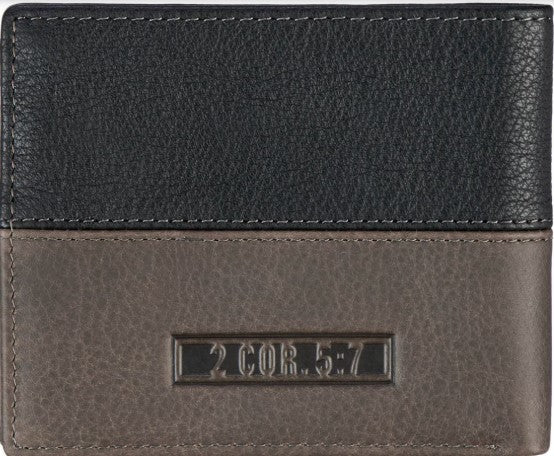 Wallet-Leather-Walk by Faith 2 Cor. 5:7-Two-tone