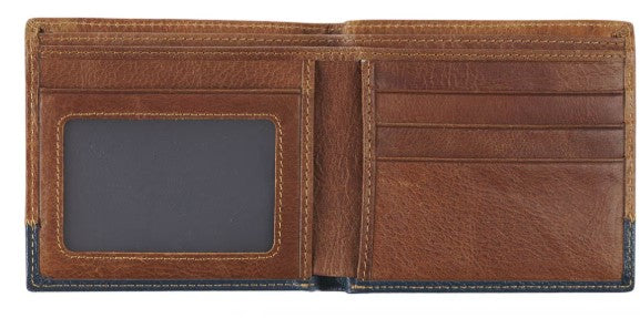 Wallet Leather-Two-tone-Be Strong & Courageous Josh. 1:9