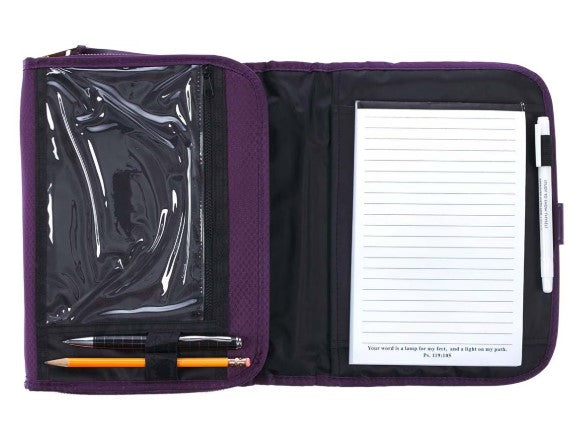 Grace Purple Tri-fold Organizer Bible Cover