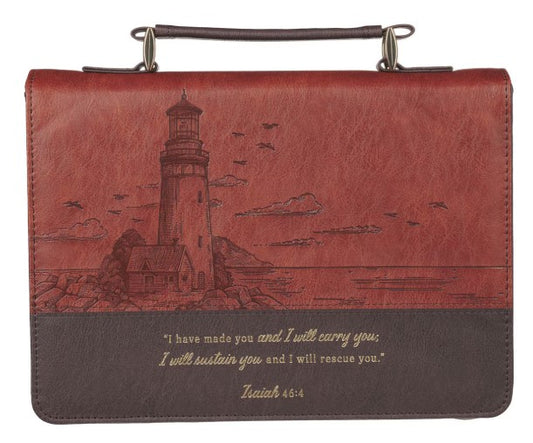 Classic-I Will Carry You Isa. 46:4-Two-tone Brown Bible Cover