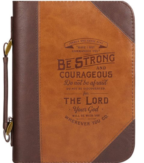 Do Not Be Afraid Two-tone Toffee and Chocolate Brown Faux Leather Bible Cover