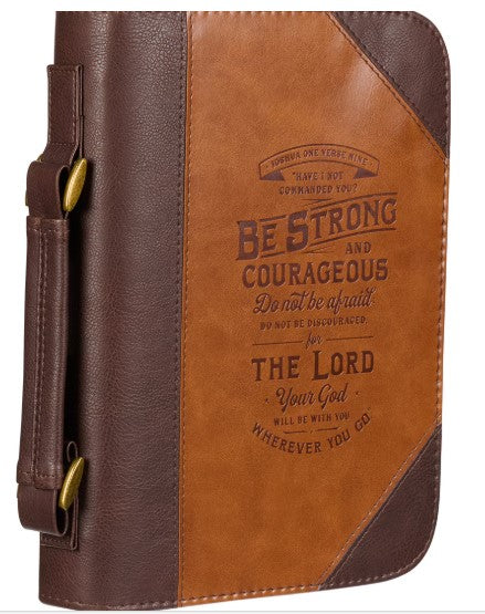 Do Not Be Afraid Two-tone Toffee and Chocolate Brown Faux Leather Bible Cover