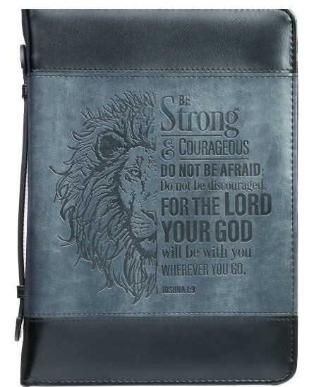 Be Strong Lion Two-Tone Classic Bible Cover