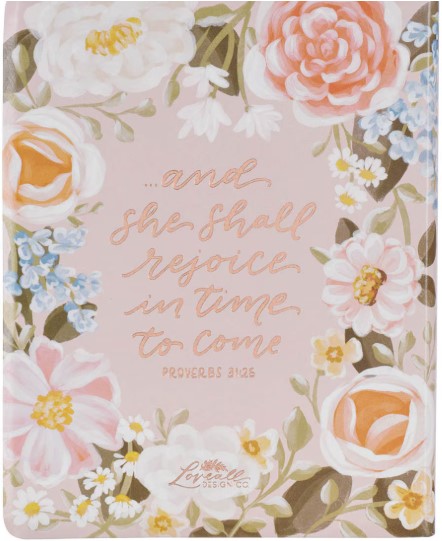 Peach Floral Margo Collection Faux Leather King James Version Note-taking Bible