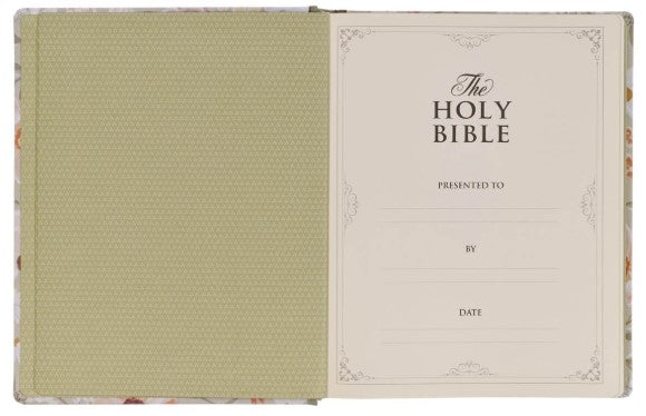 Sage Green Floral Hardcover Amelia Collection Large Print King James Version Note-taking Bible