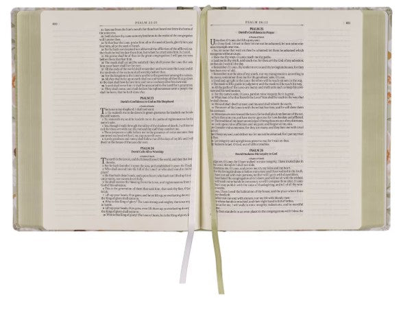 Sage Green Floral Hardcover Amelia Collection Large Print King James Version Note-taking Bible