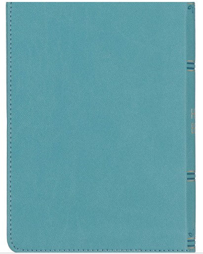 Vibrant Teal Faux Leather Large Print Thinline King James Version Bible with Zippered Closure