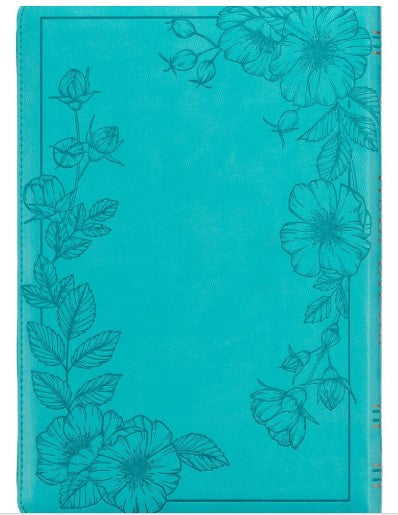 Vibrant Teal Faux Leather Large Print Thinline King James Version Bible with Zippered Closure