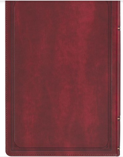 KJV Large Print Thinline Bible-Burgundy Cross Faux Leather Indexed