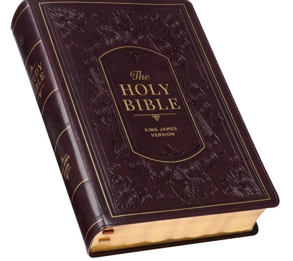 Burgundy Faux Leather King James Version Study Bible with Thumb Index