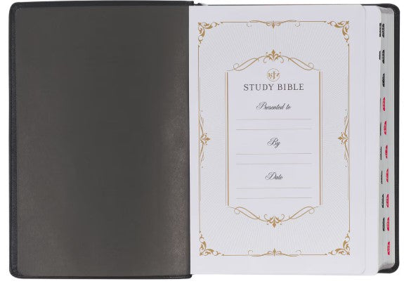 Black Faux Leather King James Study Bible with Thumb Index