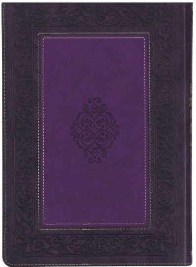 Two-tone Purple Faux Leather Large Print King James Version Study Bible