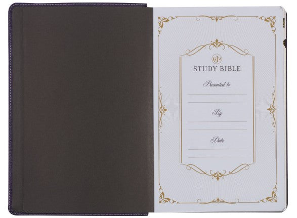 Two-tone Purple Faux Leather Large Print King James Version Study Bible