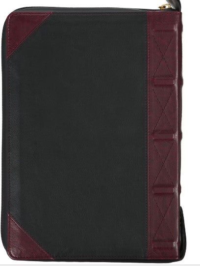 KJV Study Bible-Burgundy/Black Faux Leather Indexed w/Zipper