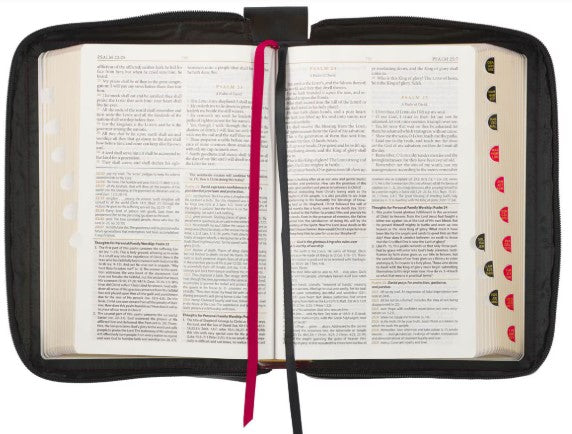 KJV Study Bible-Burgundy/Black Faux Leather Indexed w/Zipper