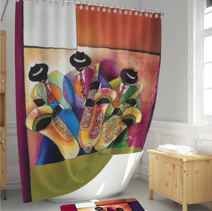 JAZZ SAX MEN SHOWER CURTAIN