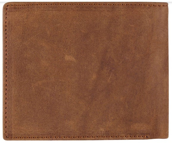 Men's Timber Spice Brown Full Grain Cowhide Leather Bifold Rhino Armor Wallet