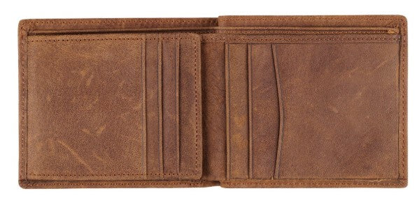 Men's Timber Spice Brown Full Grain Cowhide Leather Bifold Rhino Armor Wallet