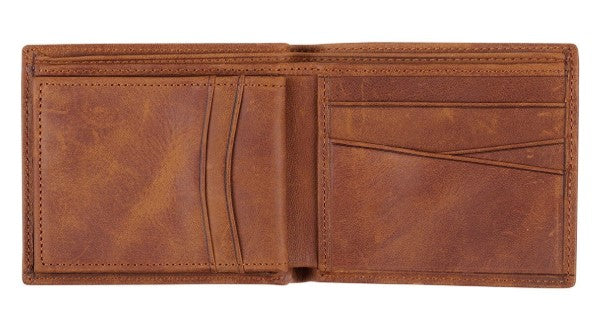 Men's Diesel Brown Full Grain Cowhide Leather Bifold Rhino Armor™ Wallet