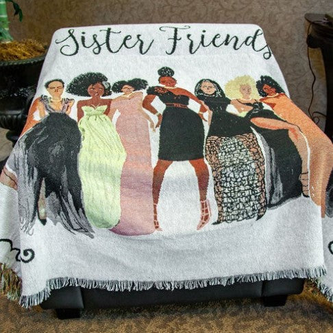 "Sister Friends" Tapestry Throw
