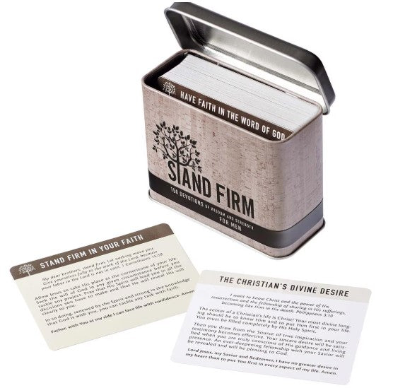 Stand Firm Devotional Cards in a Tin for Men
